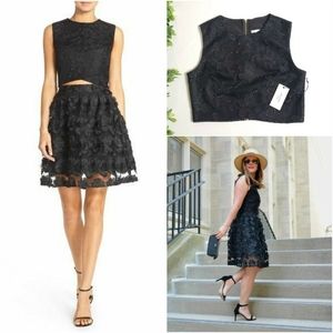 ALI & JAY Embroidered Lace Crop Top Blouse